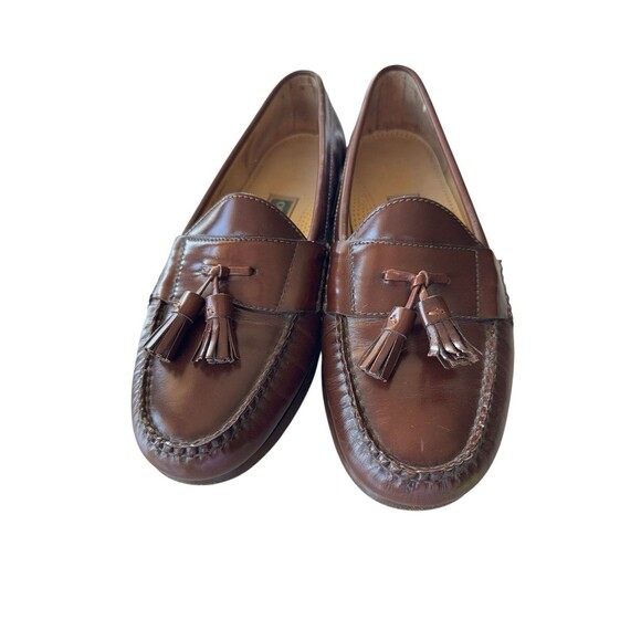 Cole Haan Men’s 10.5D Mahogany Leather Pinch Tassel Loafers Classic Dress Shoes main image 7